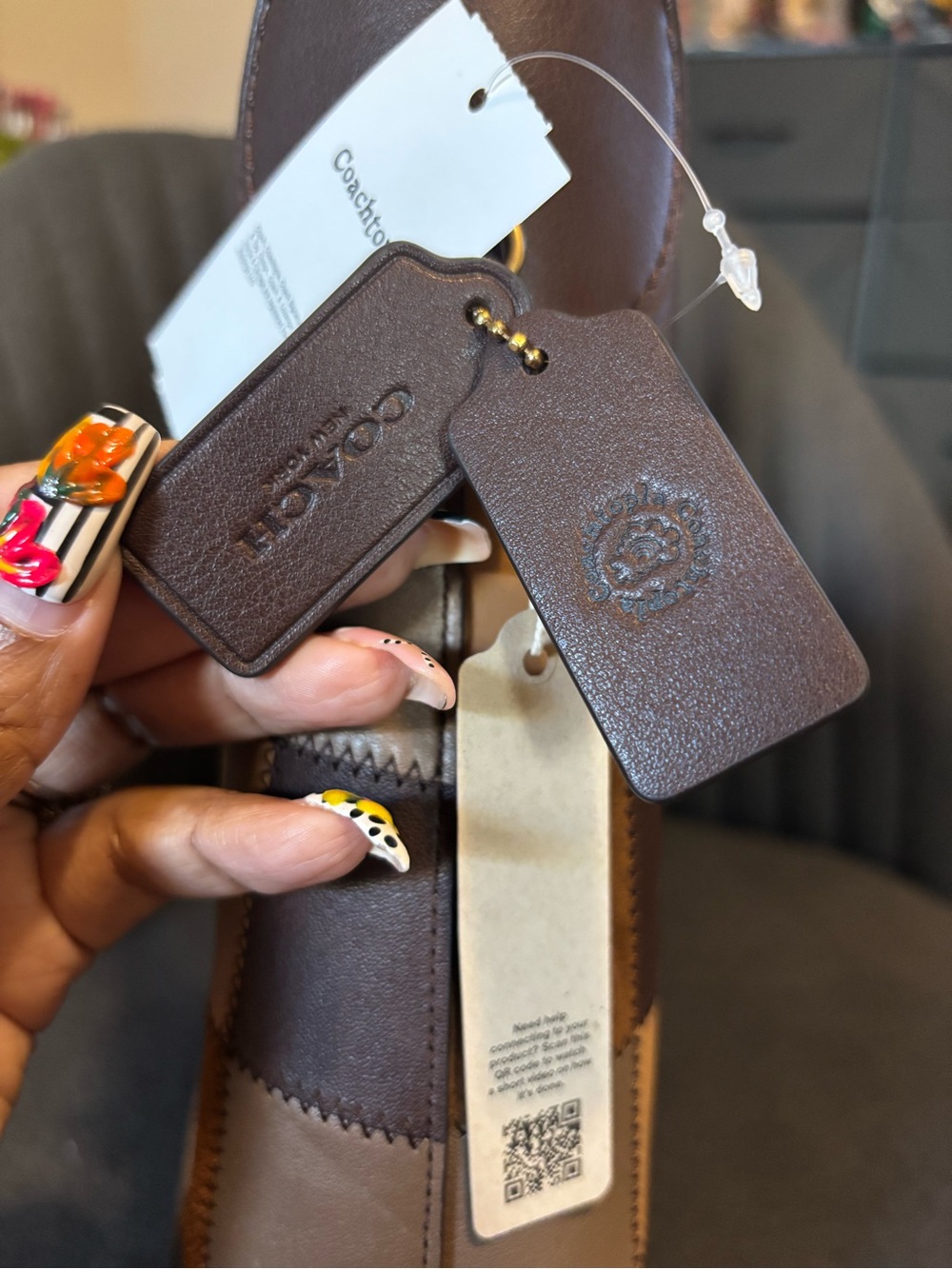 Coachtopia Alter/Ego Brooklyn Shoulder Bag 28 in Maple/Stone Multi 🤎 - Picture 6 of 9